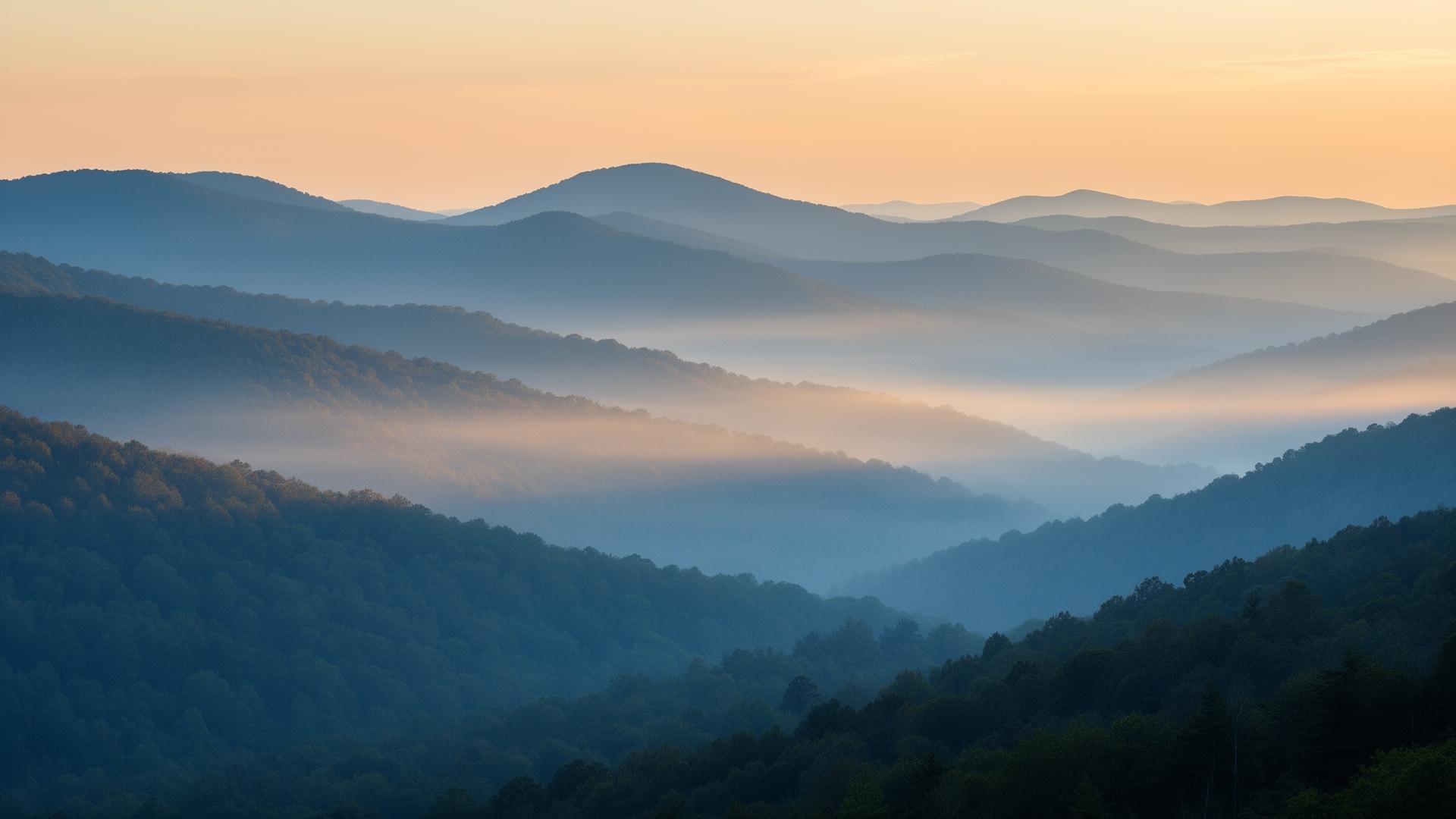 Appalachian ridges at dawn